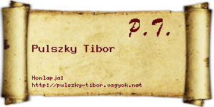 Pulszky Tibor névjegykártya